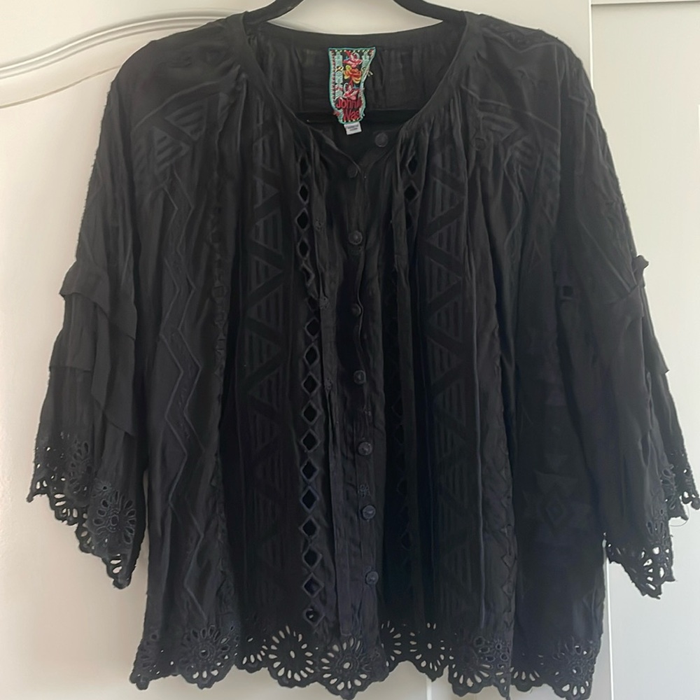 Johnny Was button down blouse sz M